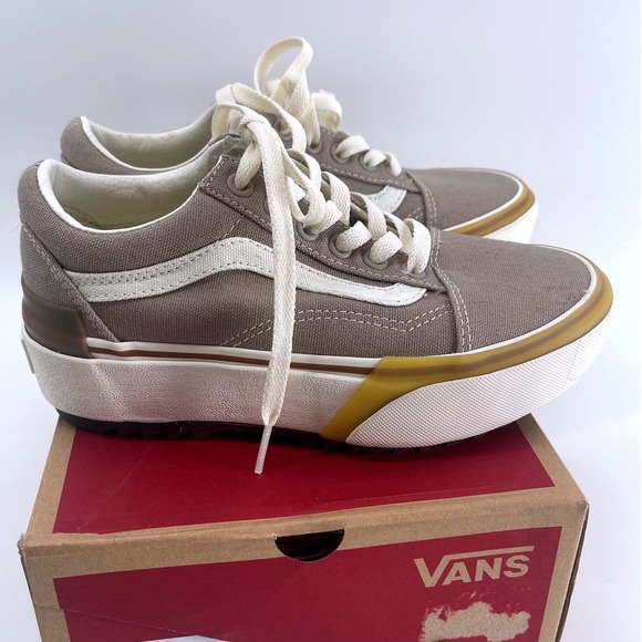Vans Old Skool Stac Canvas Cobblestone Women's Platform Sneakers VN0A4U15BD3  5 - Picture 5 of 8